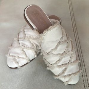 Seychelles Womens Survival Cozy Ivory Leather Slip On Mules Shoes